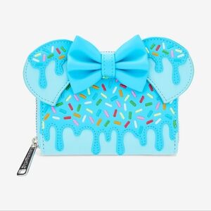 Loungefly Disney Minnie Mouse Light Blue Drip Sprinkle Lollipop Wallet